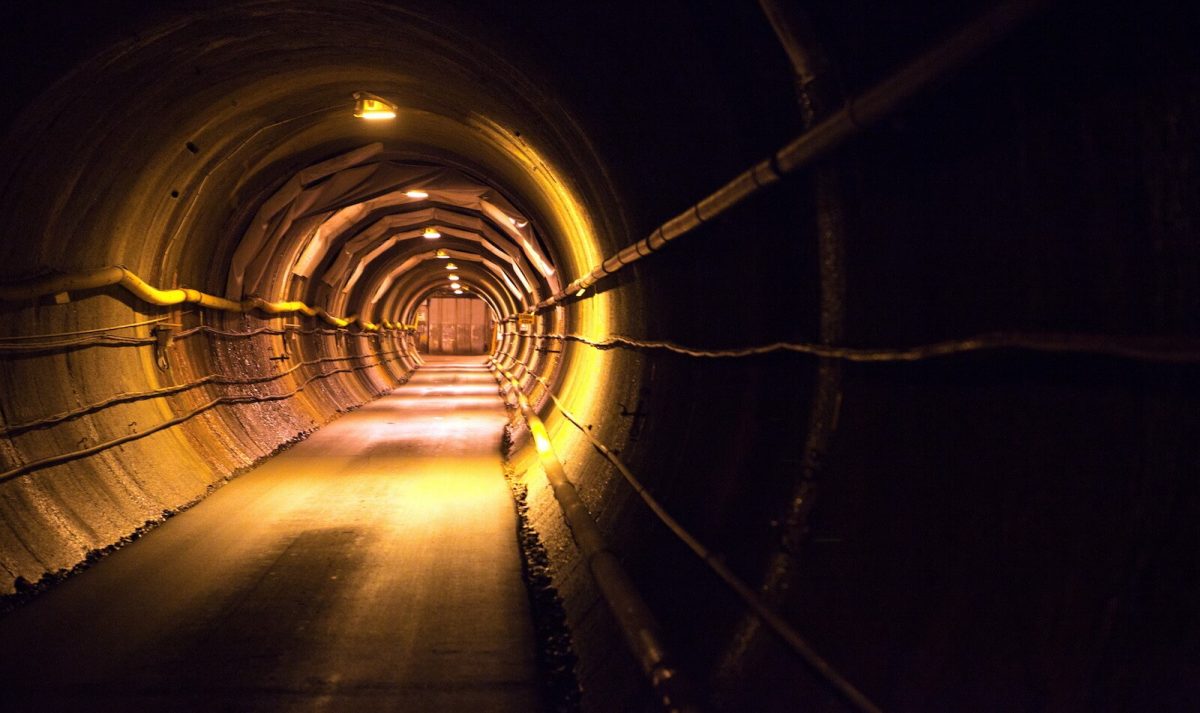 Tunnel under jorden som visar hur slutförvaret kommer att se ut i framtiden.