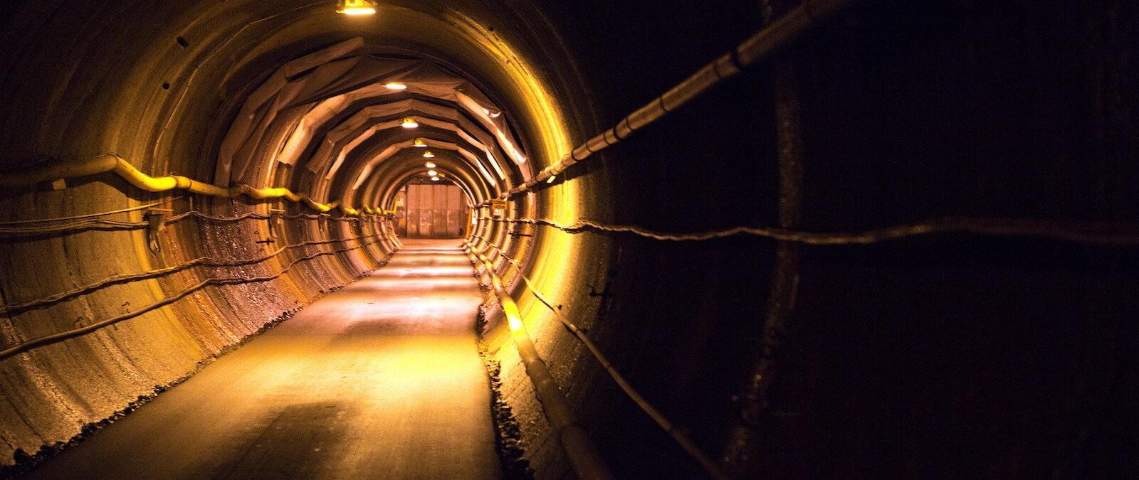 Tunnel under jorden som visar hur slutförvaret kommer att se ut i framtiden.