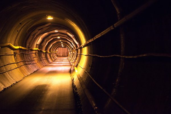 Tunnel under jorden som visar hur slutförvaret kommer att se ut i framtiden.