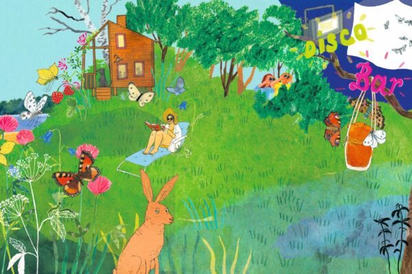 Illustration med fjärilar